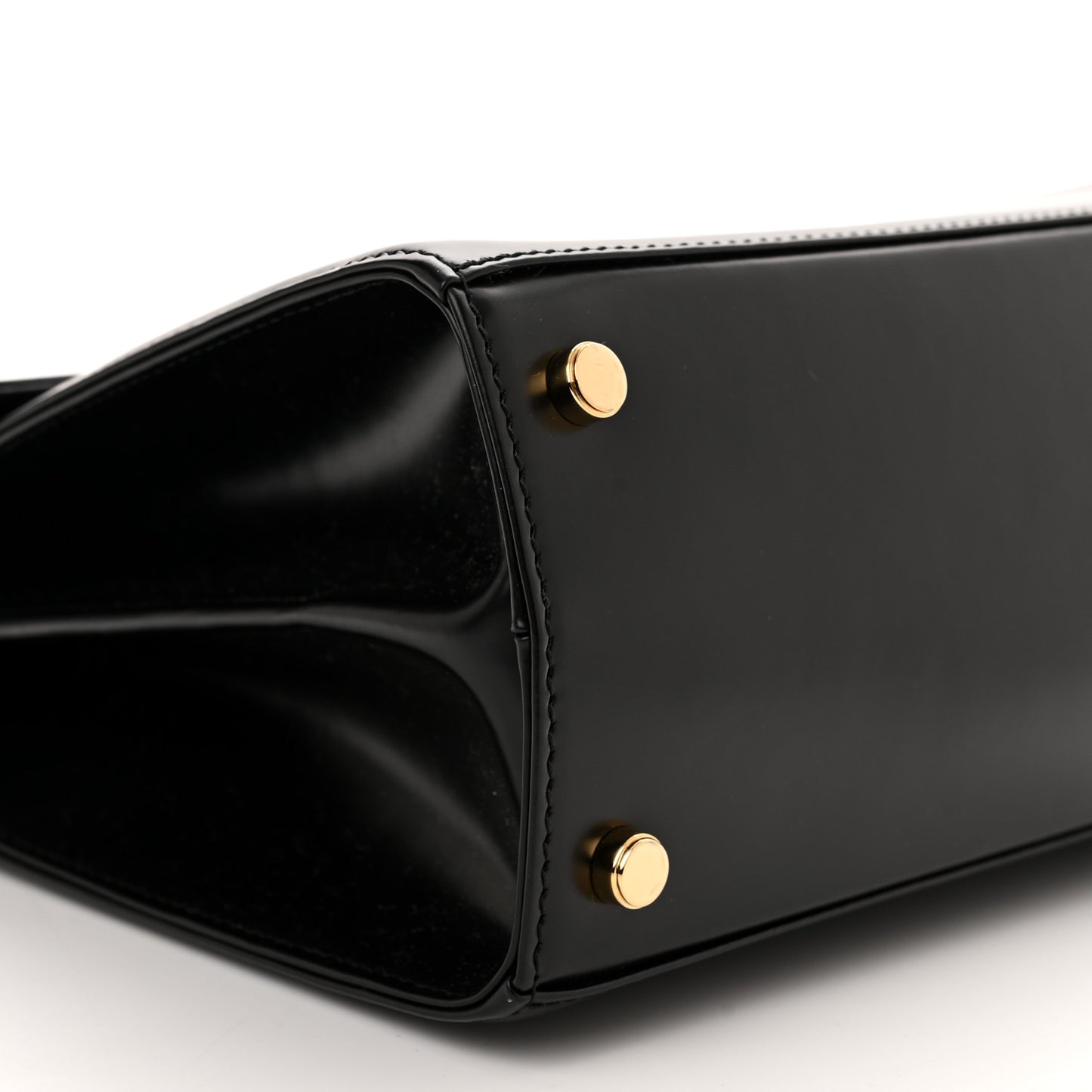 Brushed Off Calfskin Iconic Top Handle Bag Black