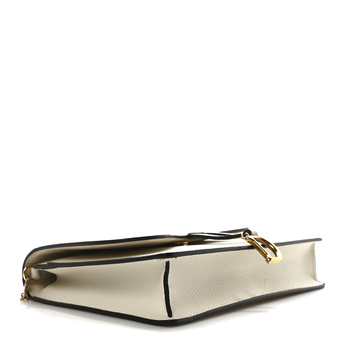 Grained Calfskin Saddle Chain Pouch Latte