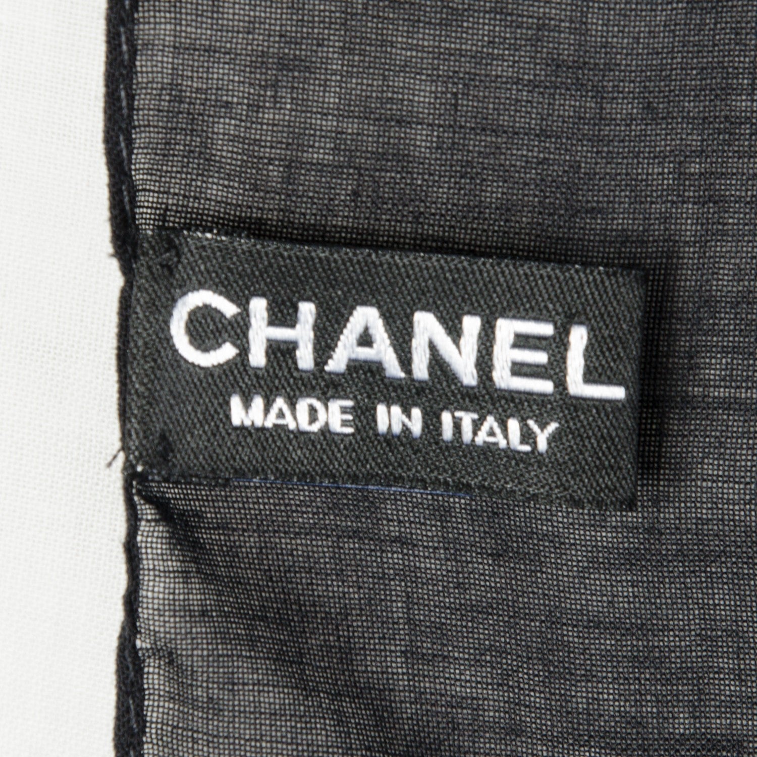 Chanel Cotton CC Scarf Black White 4 of 5