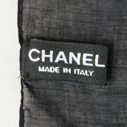 Chanel Cotton CC Scarf Black White 4 of 5