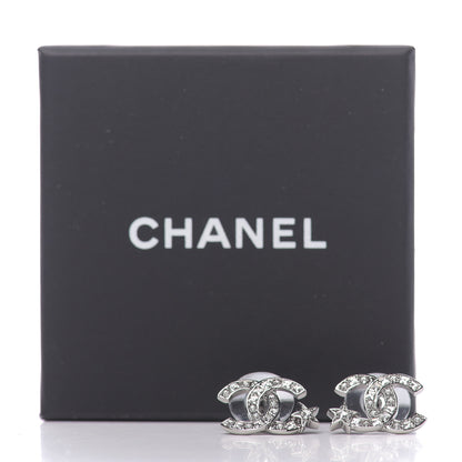 Chanel Crystal CC Starfall Earrings Silver 5 of 5