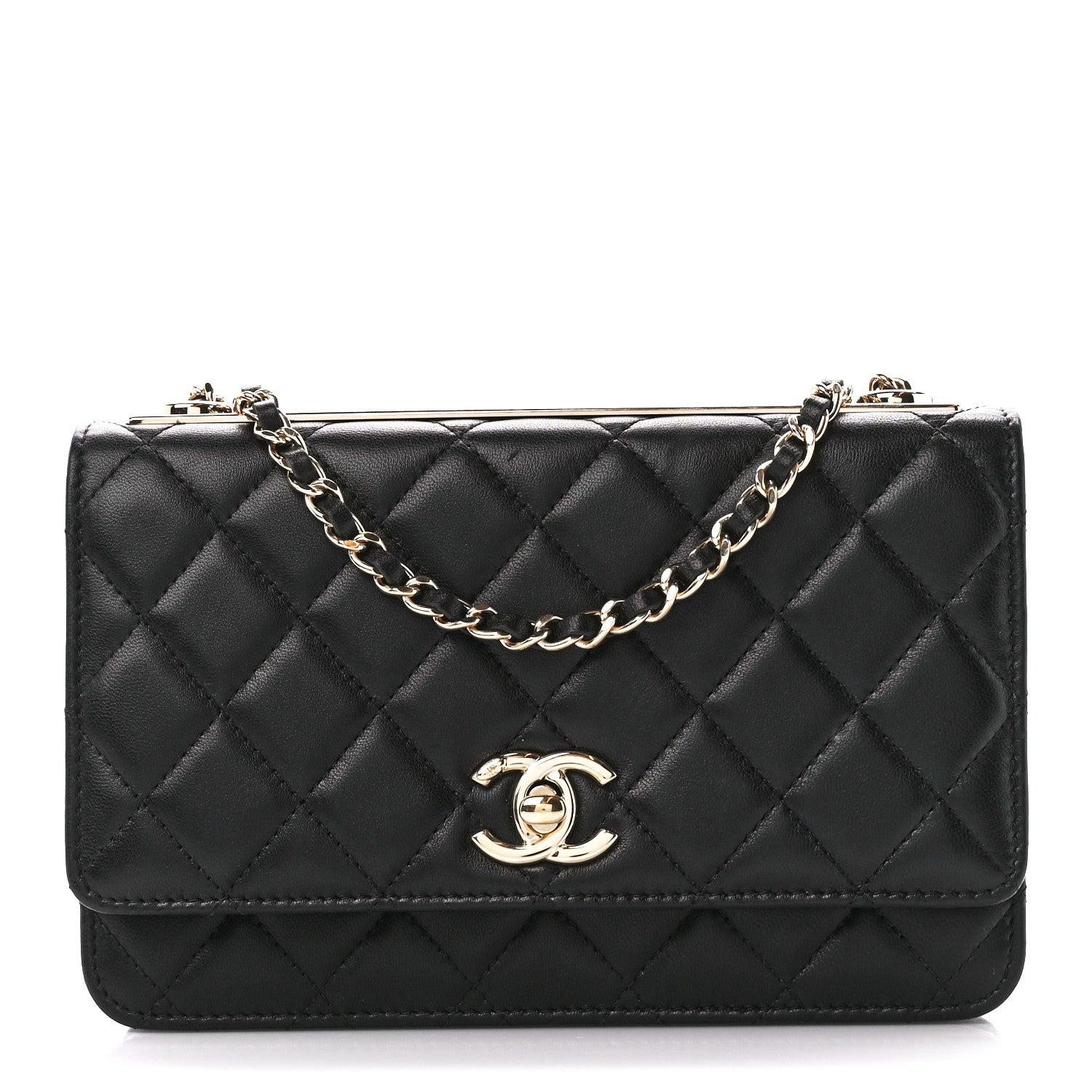Chanel Lambskin Quilted Trendy CC Wallet On Chain WOC Black 1 of 13