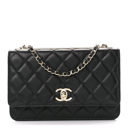 Chanel Lambskin Quilted Trendy CC Wallet On Chain WOC Black 1 of 13