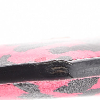 Saint Laurent Grain De Poudre Classic Letters Credit Card Case Fuchsia Black 9 of 20