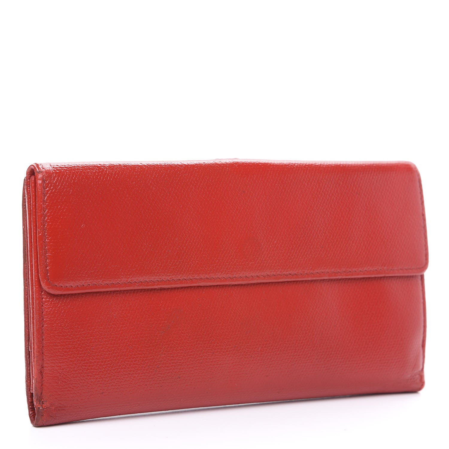 Chanel Grained Calfskin CC Button Long Wallet Red 2 of 13