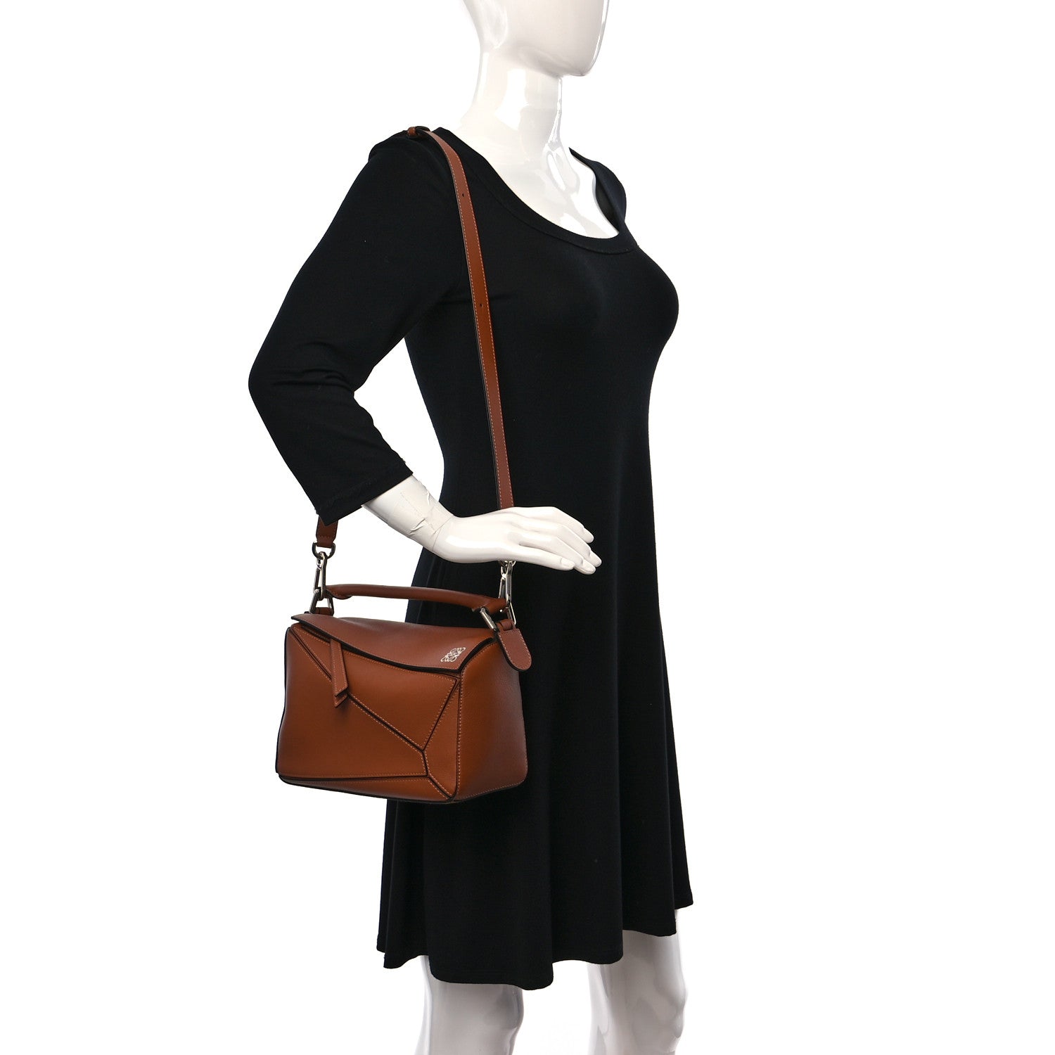 Loewe Calfskin Small Puzzle Bag Tan 2 of 8