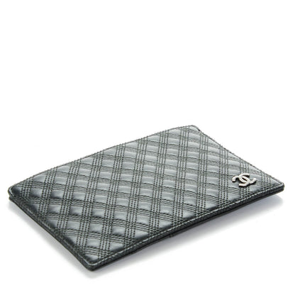 Chanel Lambskin Diamond Stitched Card Holder Black 4 of 8