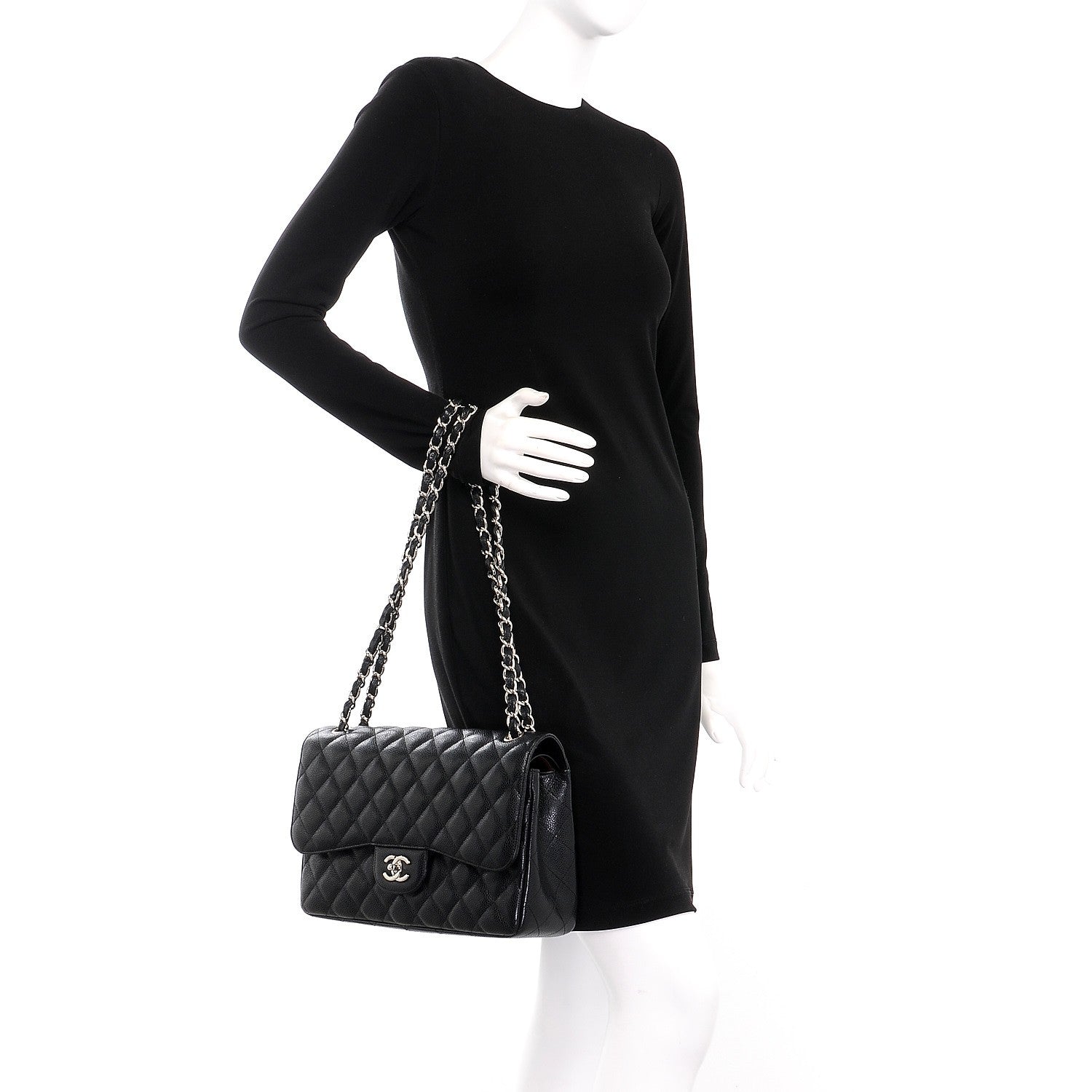 Chanel Caviar Quilted Jumbo Double Flap Black 3 of 9