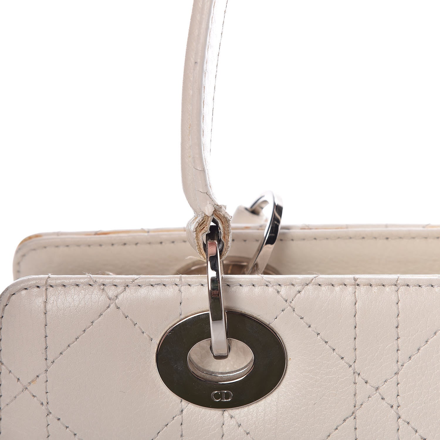 Christian Dior Calfskin Cannage Stitched East West Lady Dior White 24 of 29