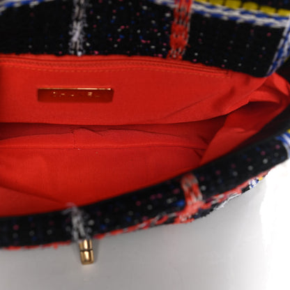 Chanel Tweed Quilted Medium Chanel 19 Flap Black Multicolor 5 of 12