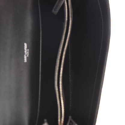 Saint Laurent Calfskin Crocodile Embossed Monogram Uptown Crossbody Black 5 of 10