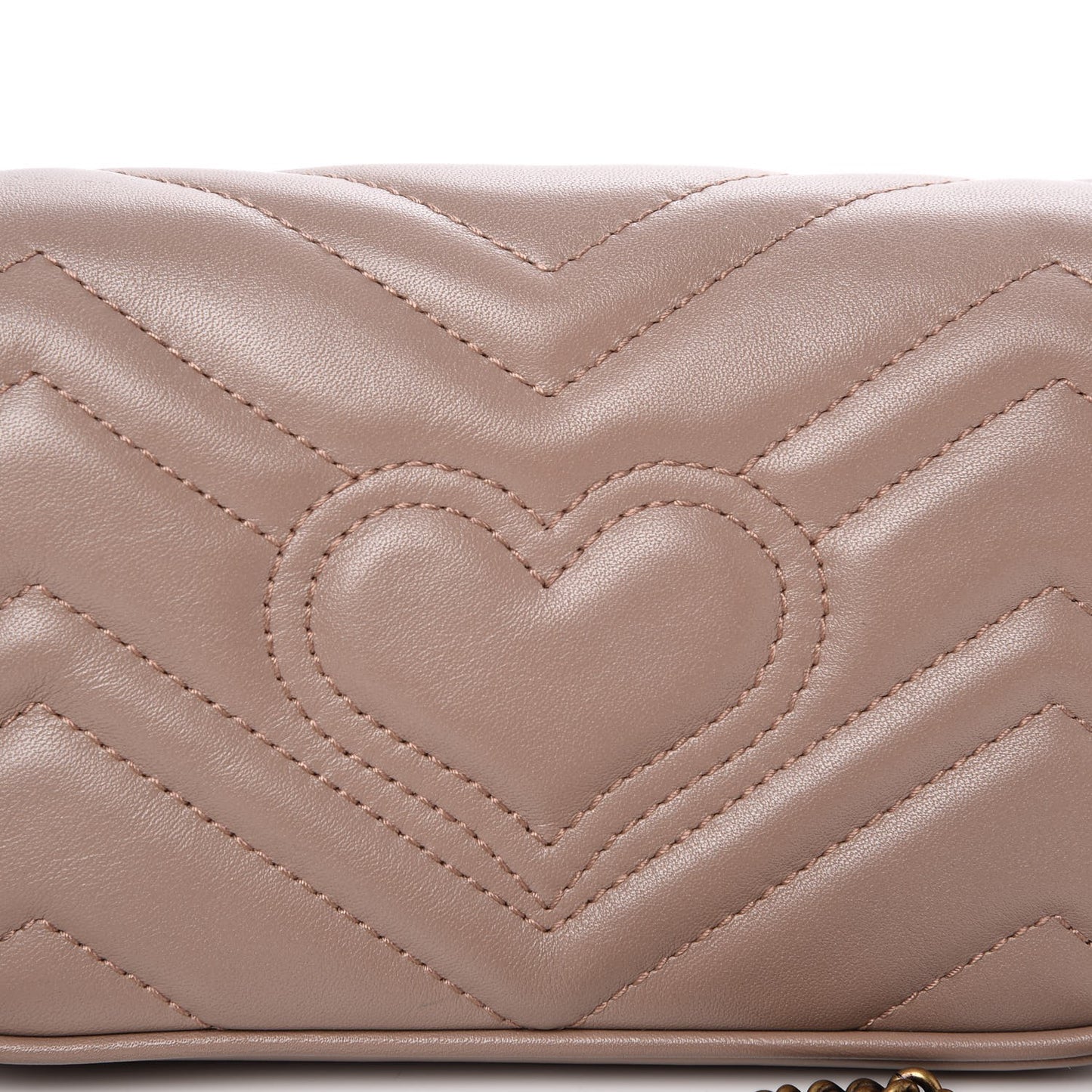 Calfskin Matelasse Super Mini GG Marmont Shoulder Bag Porcelain Rose