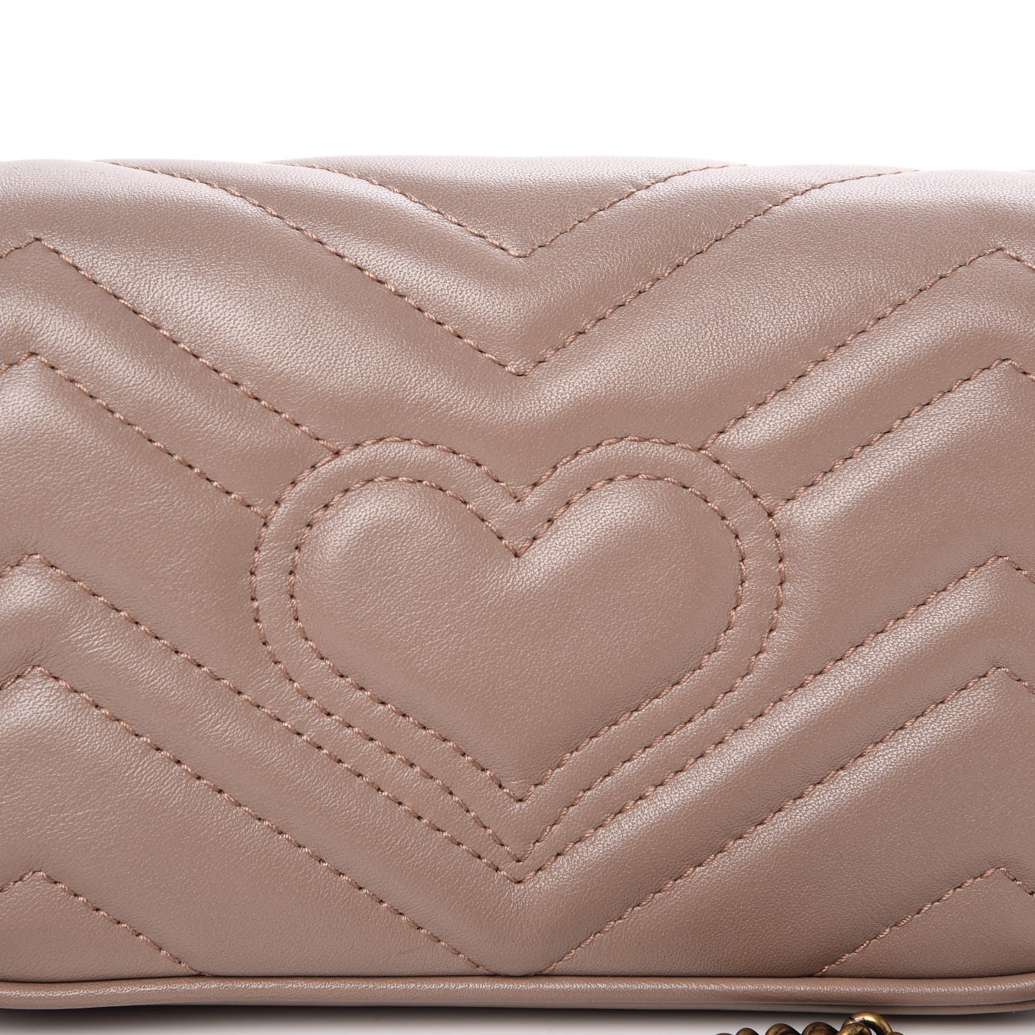 Gucci Calfskin Matelasse Super Mini GG Marmont Shoulder Bag Porcelain Rose 6 of 9