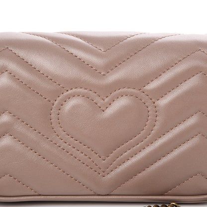 Gucci Calfskin Matelasse Super Mini GG Marmont Shoulder Bag Porcelain Rose 6 of 9