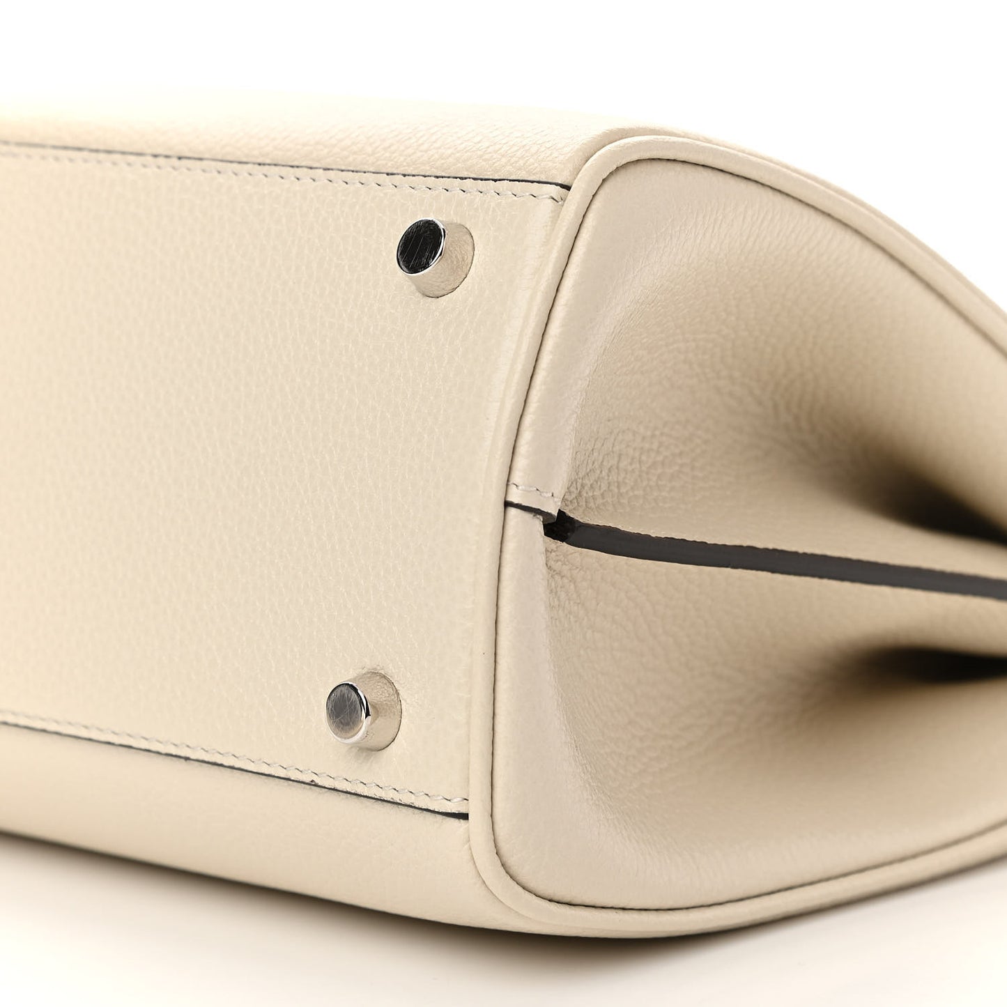 Grainy Calfskin Small Zumi Top Handle Bag Mystic White