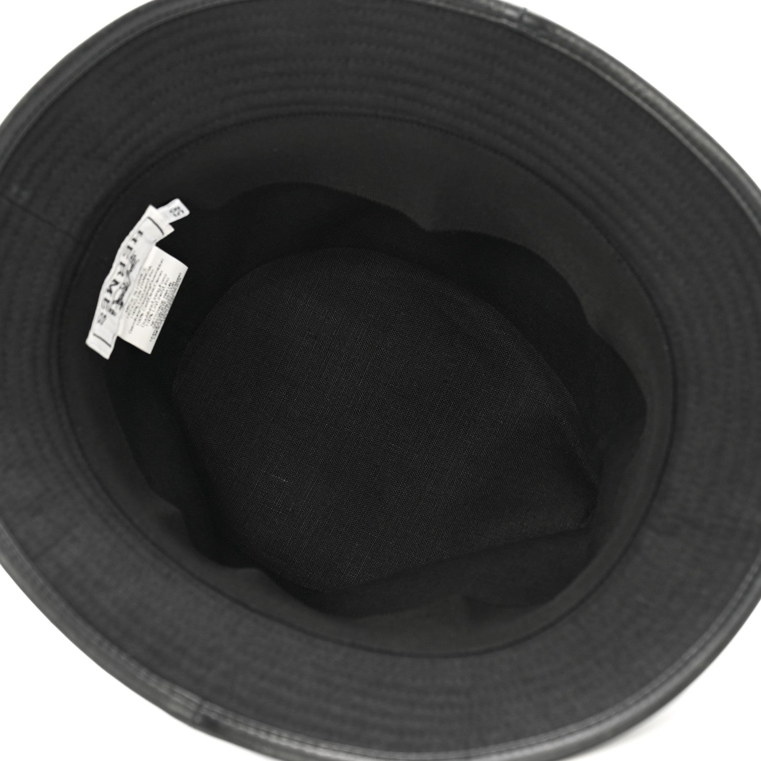 Hermes Linen Deerskin Fedora Hat 58 Black 7 of 12