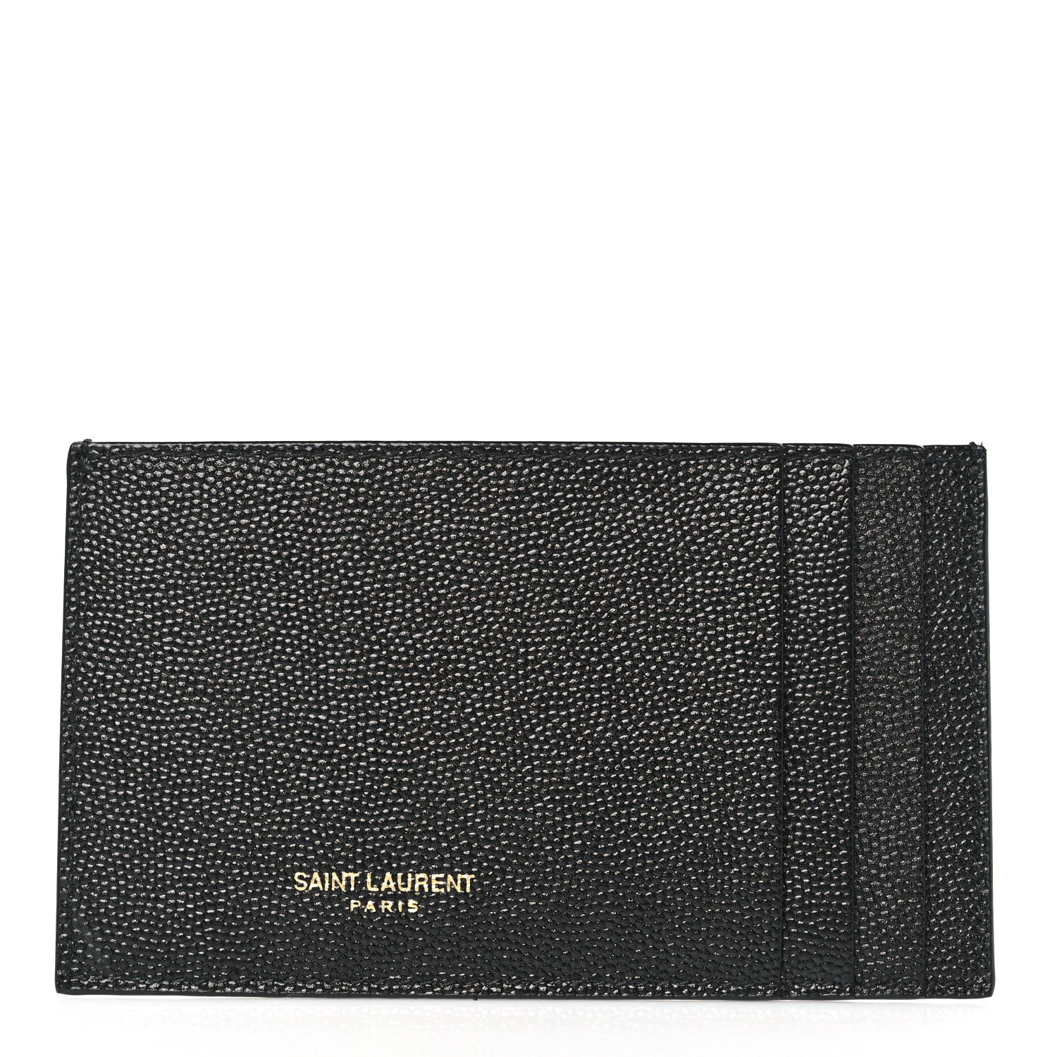 Saint Laurent Grain De Poudre Calfskin Uptown Card Holder Black 1 of 6
