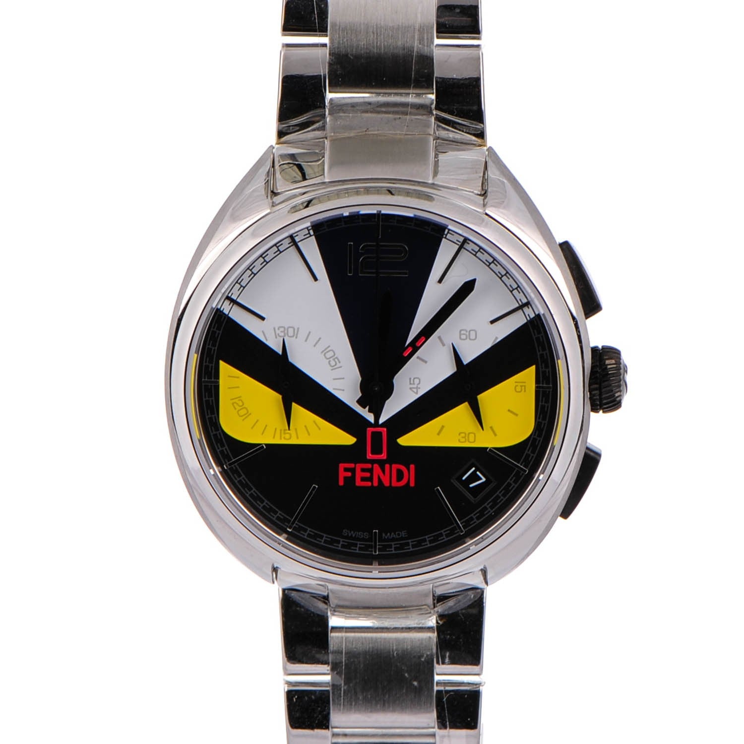 Fendi Stainless Steel 40mm Momento Monster Chronograph Quartz Watch 1 of 10