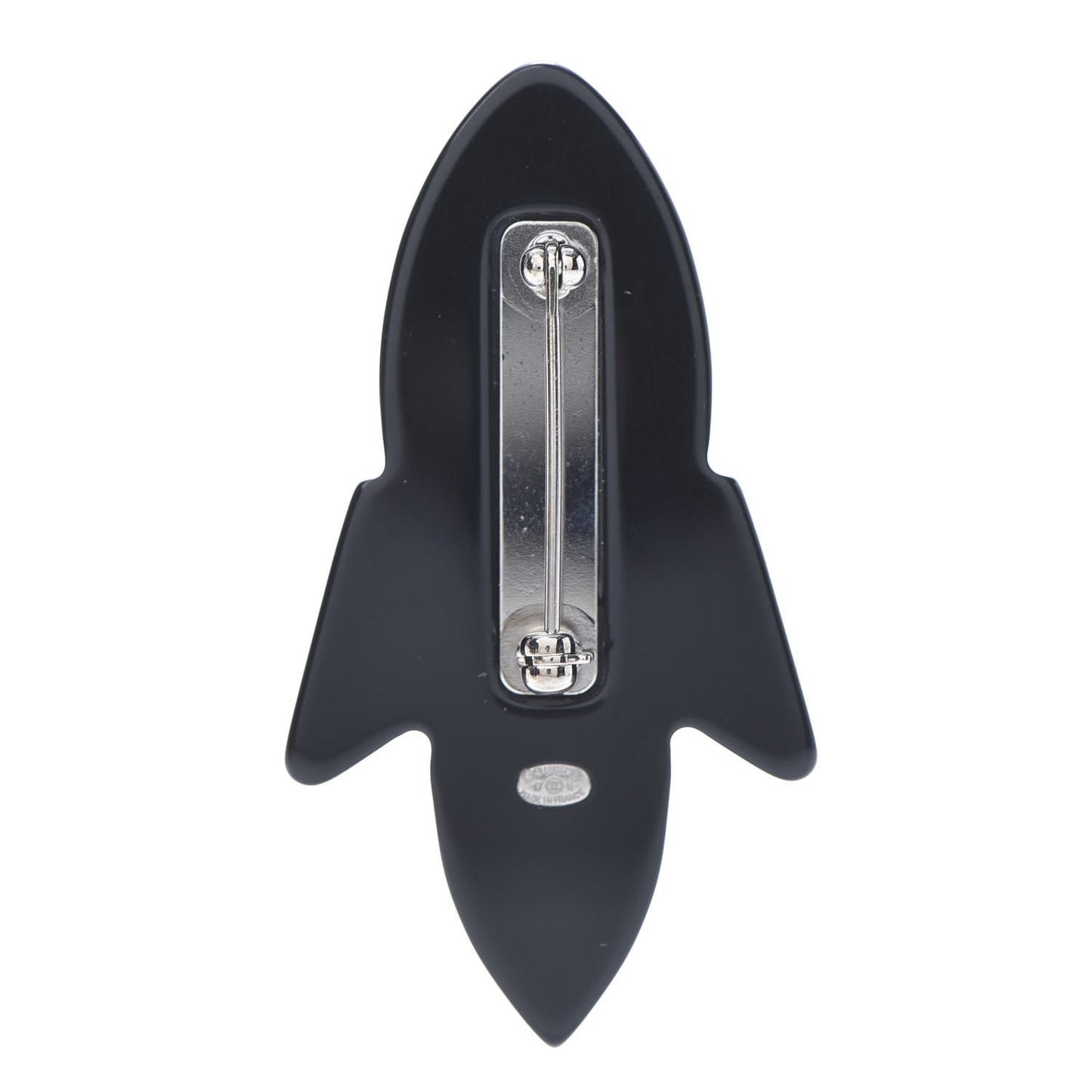Glittered Resin Strass Rocket Brooch Silver Blue Pink
