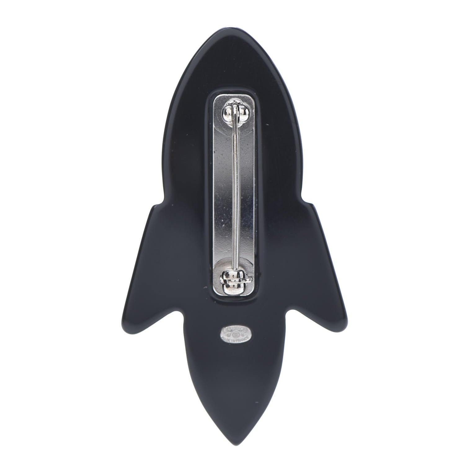 Chanel Glittered Resin Strass Rocket Brooch Silver Blue Pink 3 of 5