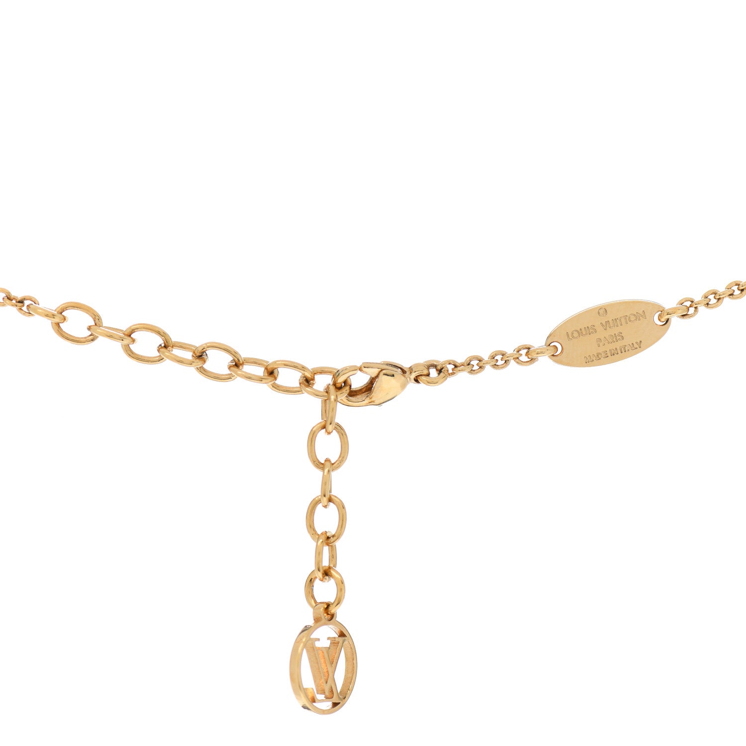 Louis Vuitton Essential V Necklace Gold 4 of 4