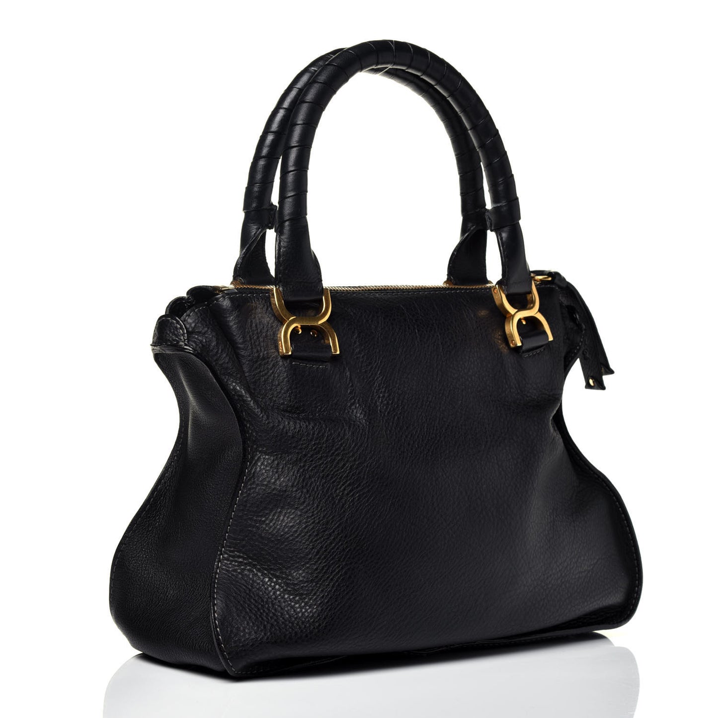 Calfskin Medium Marcie Satchel Black