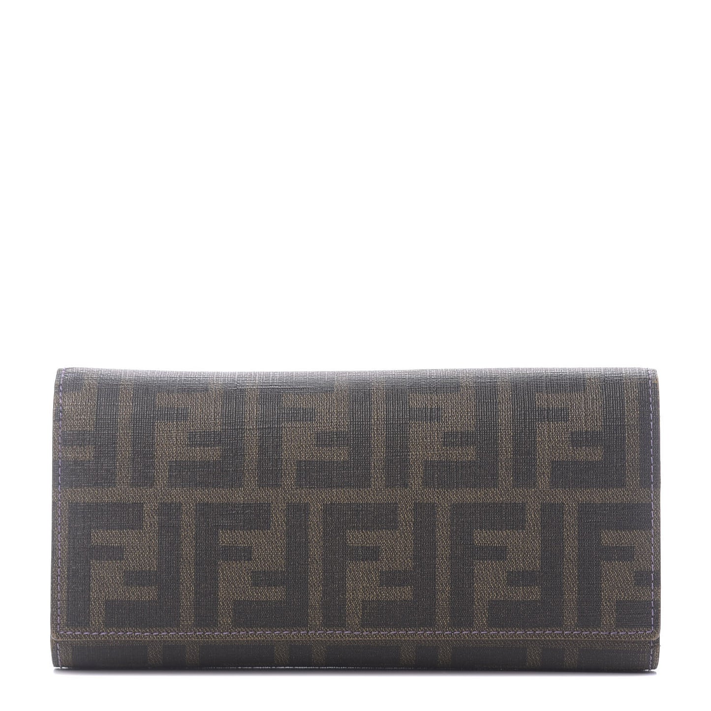 Zucca Spalmati Vitello Elite Continental Wallet Tobacco Viola