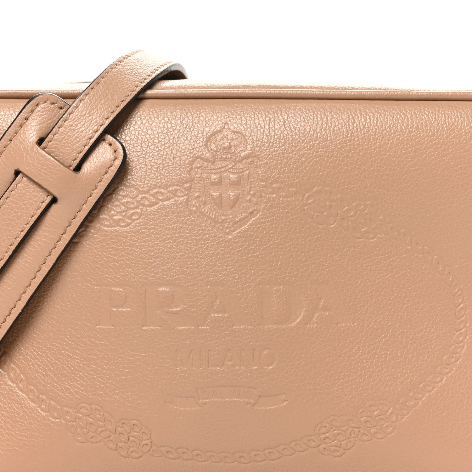 Prada Glace Calfskin Embossed Logo Crossbody Cammeo 7 of 9