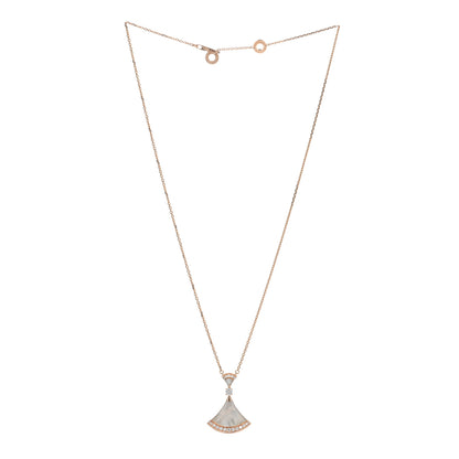 Bulgari 18K Rose Gold Diamond Large Mother of Pearl Divas' Dream Pendant Necklace 3 of 4