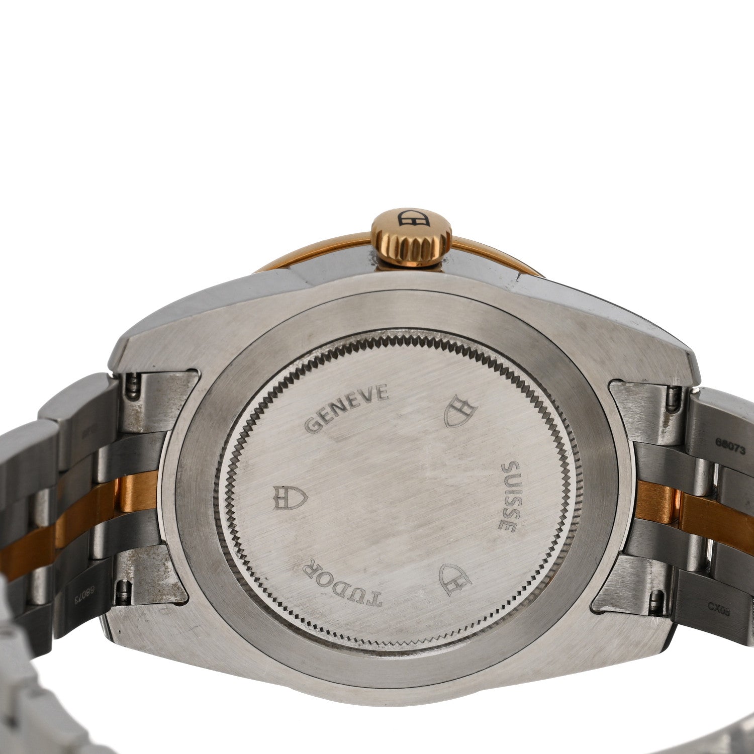 TUDOR Stainless Steel 18K Yellow Gold Diamond 42mm Glamour Double Date Automatic Watch Black 57003 4 of 4