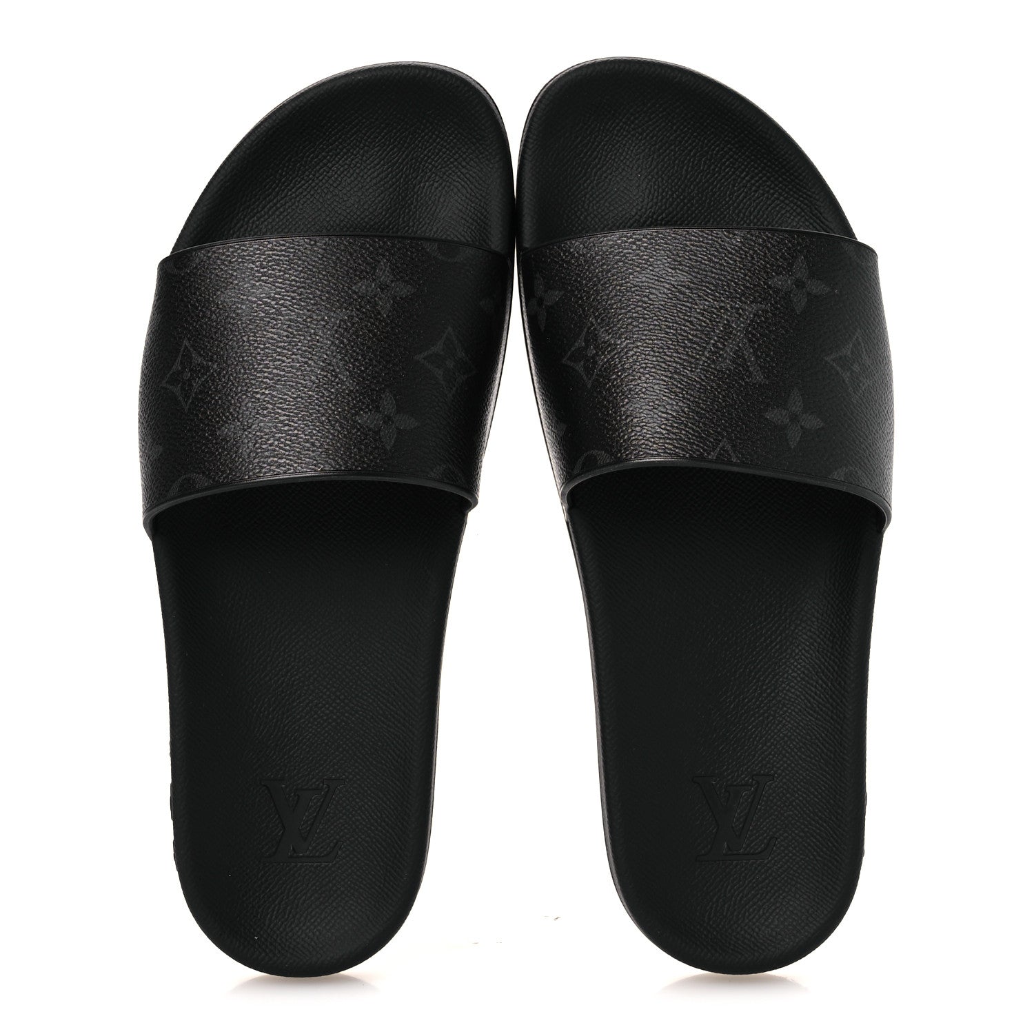 Louis Vuitton Monogram Eclipse Mens Waterfront Mules 7 Black 2 of 11