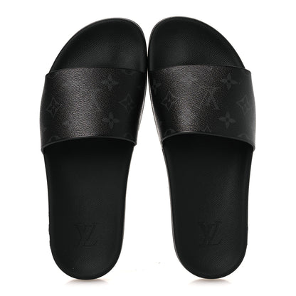 Louis Vuitton Monogram Eclipse Mens Waterfront Mules 7 Black 2 of 11