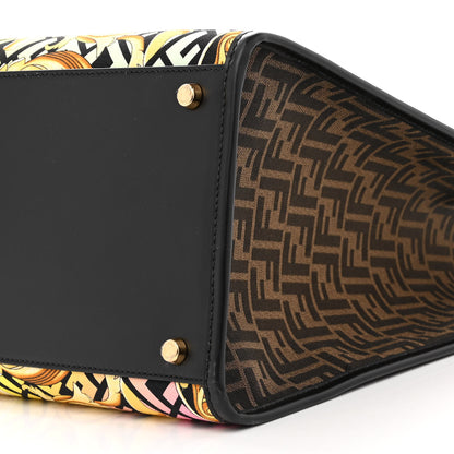 Fendi X VERSACE Canvas Printed Plexiglass Fendace FF Baroque XL Fendi Sunshine Shopper Tote Gold 9 of 9