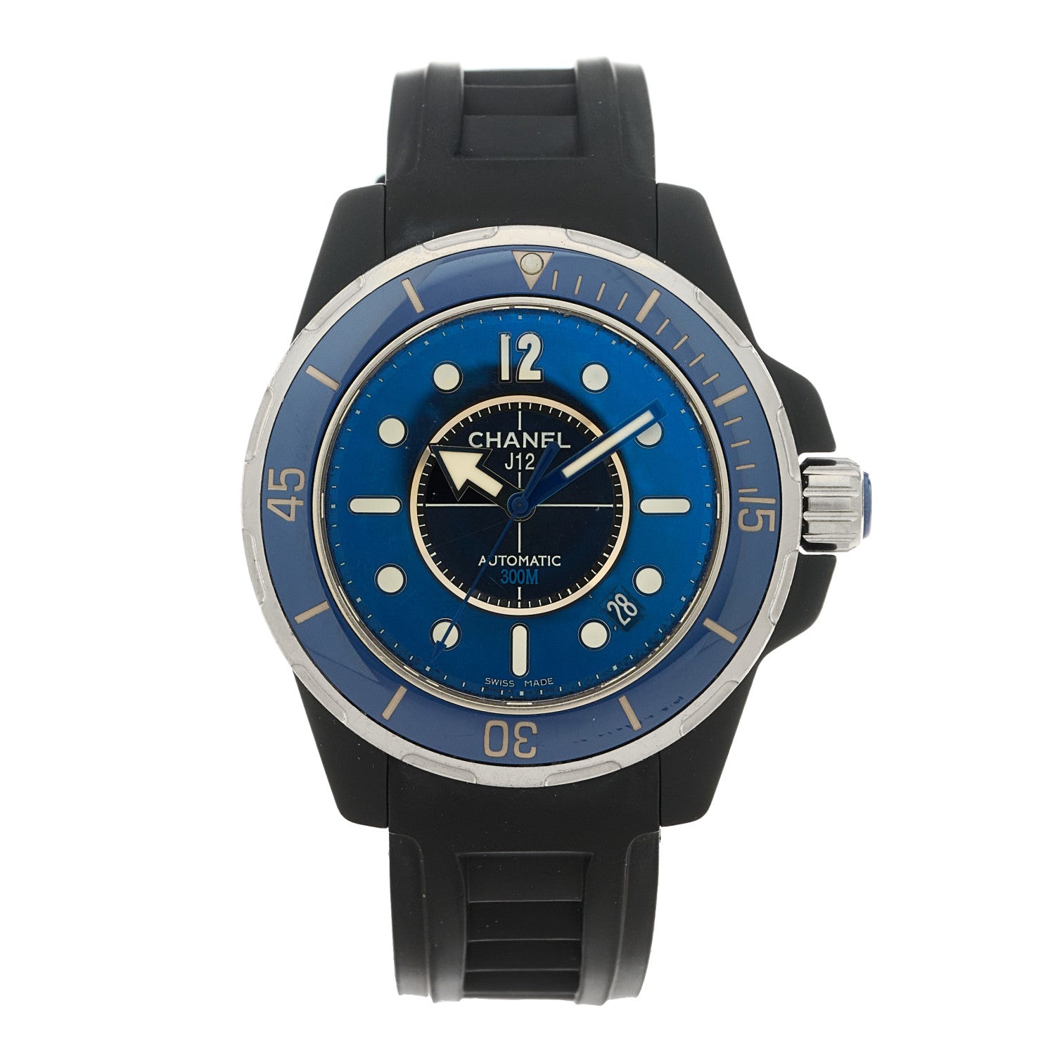 Chanel Stainless Steel Ceramic Rubber 38mm J12 Marine Automatic Watch Black 1 of 4