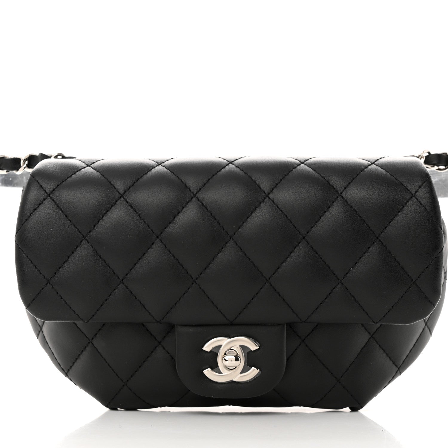 Chanel Calfskin Quilted CC Uniform Flap Belt Bag Black 9 of 11