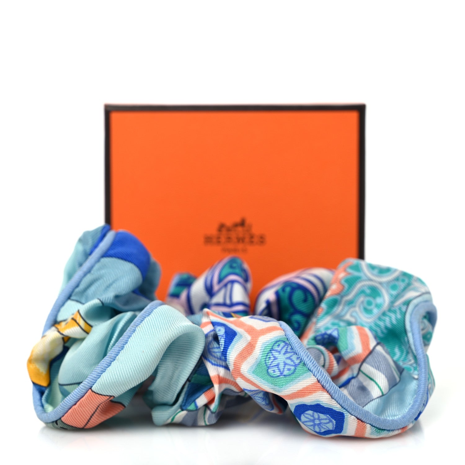 Hermes Silk Patchwork Claudia Scrunchie Multicolore 4 of 4