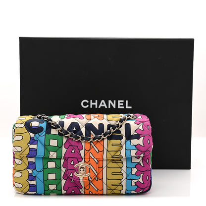 Chanel Printed Fabric Quilted Logo Single Flap Bag Multicolor 11 of 11