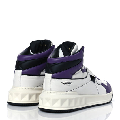 Valentino Garavani Nappa Mens One Stud High Top Sneakers 43 White Indian Violet Black 4 of 9