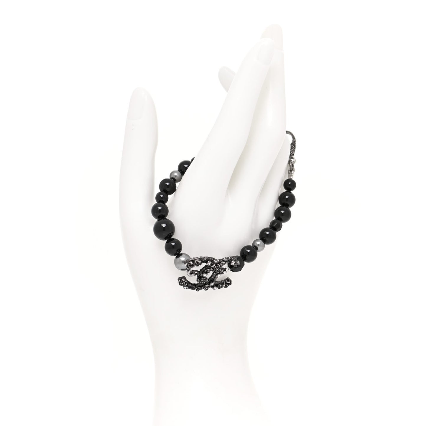 Beaded CC Bracelet Black