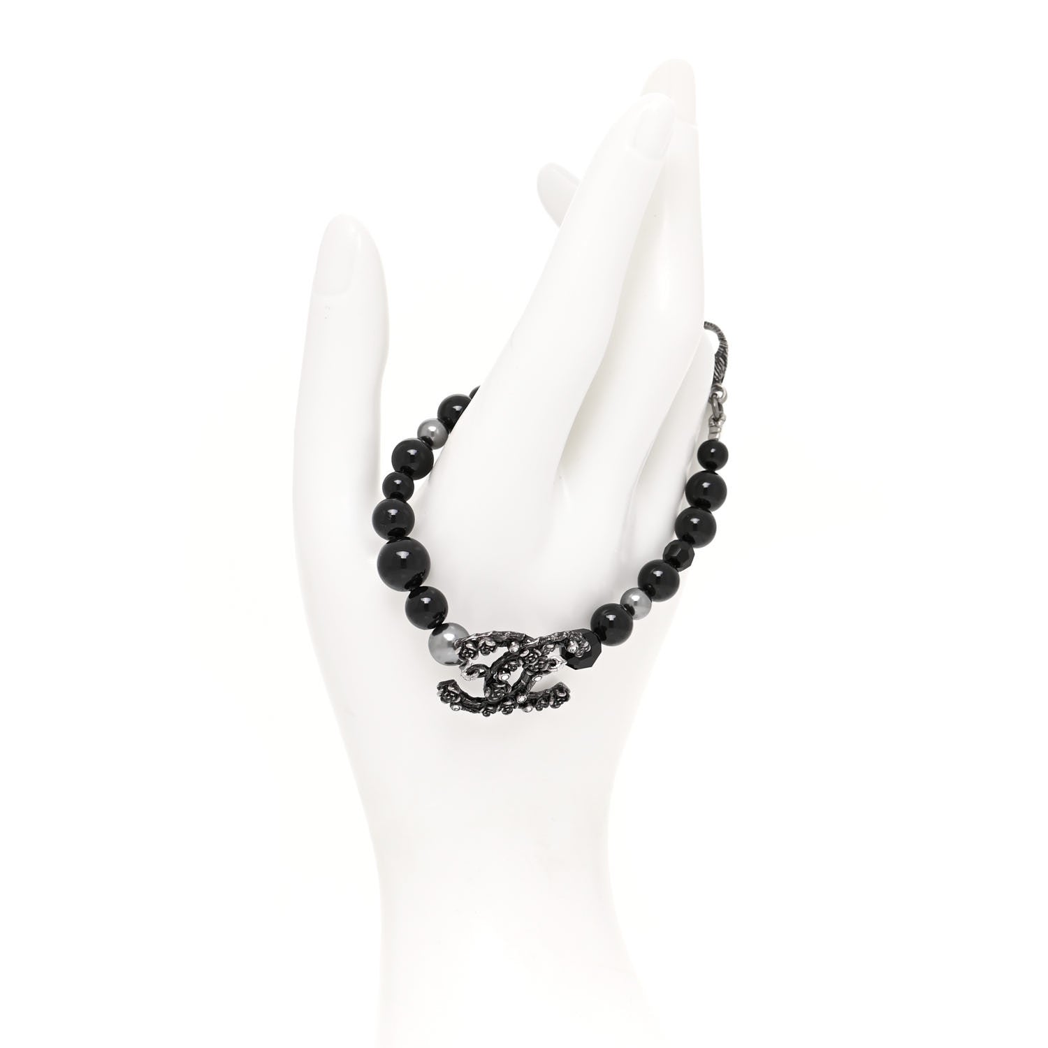 Chanel Beaded CC Bracelet Black 2 of 6