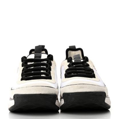 Chanel Velvet Calfskin Mixed Fibers CC Sneakers 40 White Black 2 of 13