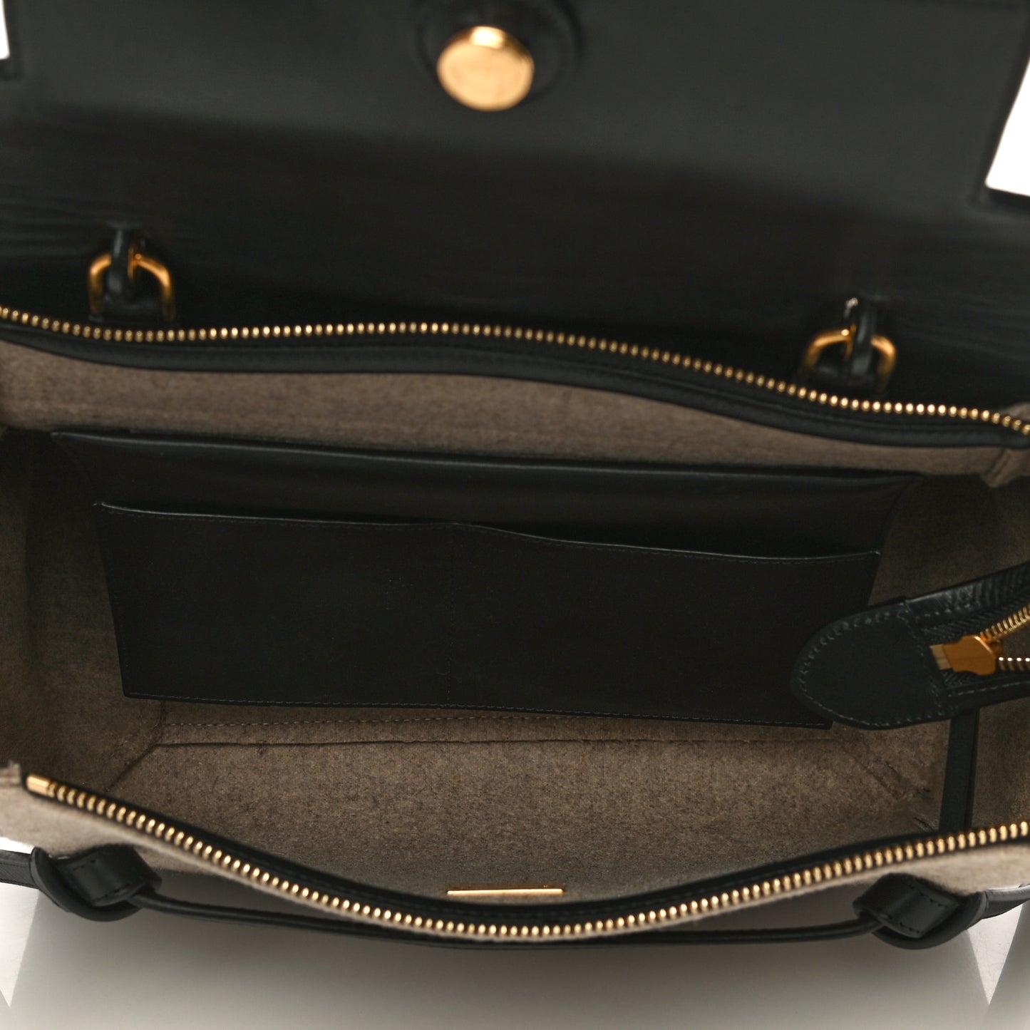 Felt Smooth Calfskin Mini Belt Bag Beige