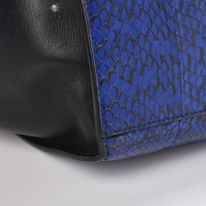 Celine Python Calfskin Medium Trapeze Blue Black 19 of 24