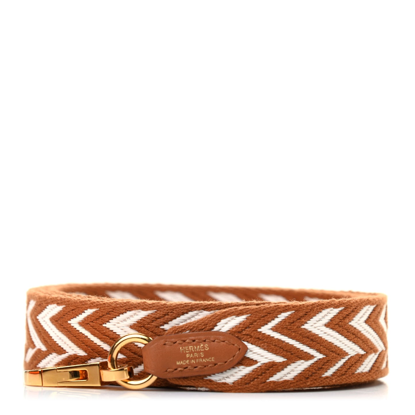 Toile Swift 25mm Sangle ZigZag Shoulder Strap Gold White