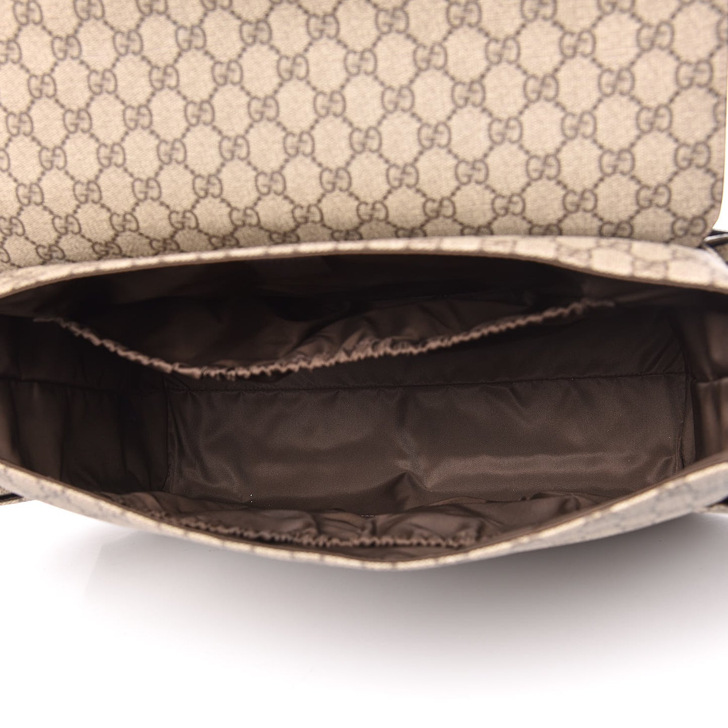 GG Plus Monogram Messenger Diaper Bag Dark Brown