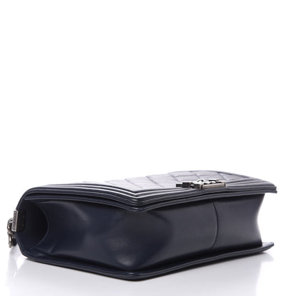 Chanel Calfskin Quilted New Medium Boy Flap Dark Navy Blue 4 of 17