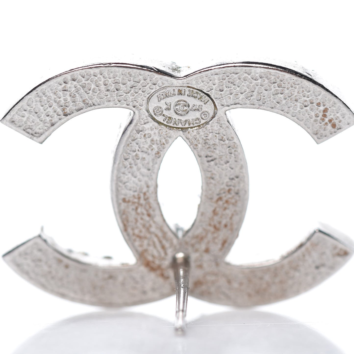 Crystal Large CC Earrings Silver