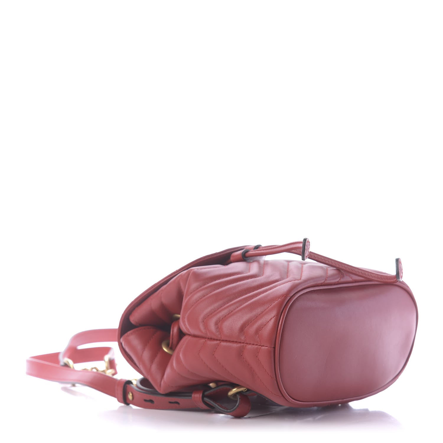 Gucci Calfskin Matelasse GG Marmont Flap Backpack Hibiscus Red 3 of 9
