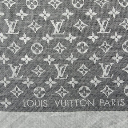 Louis Vuitton Silk Wool Monogram Denim Shawl Black 4 of 5