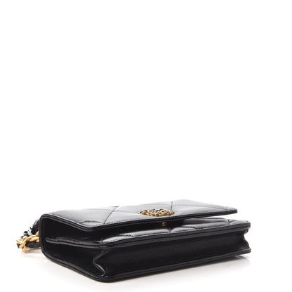 Chanel Lambskin Quilted Chanel 19 Wallet On Chain WOC Black 4 of 13